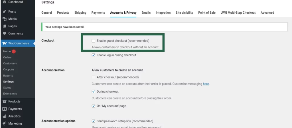 Screenshot of the checkout page showing login required when guest checkout is disabled in WooCommerce.